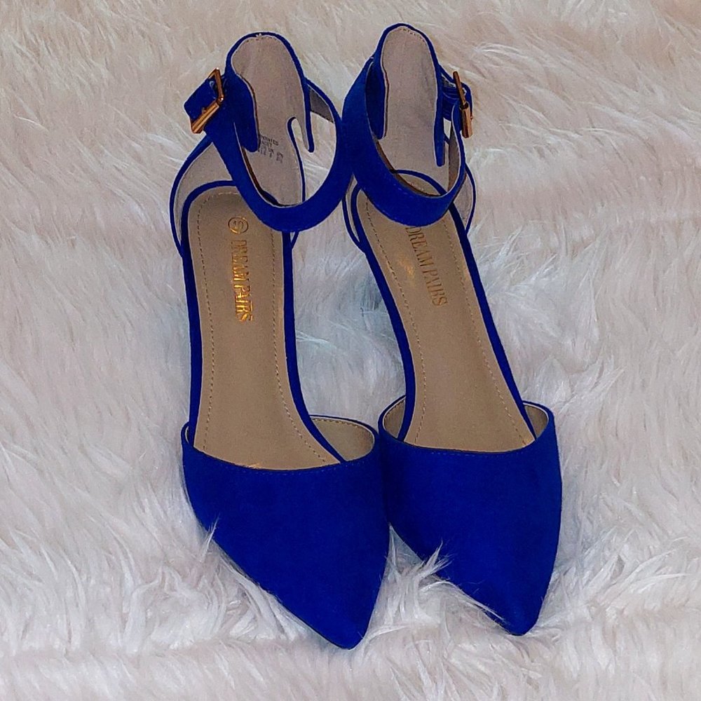 Royal Blue Suede Pumps, Size 10